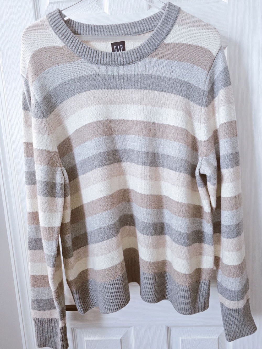 GAP Women's Striped Crewneck Sweater - Multi Color Stripes - Size XXL